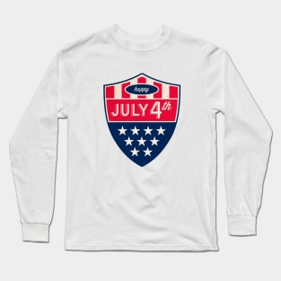 Patriotic Shield - USA - Happy 4th of july Long Sleeve T-Shirt